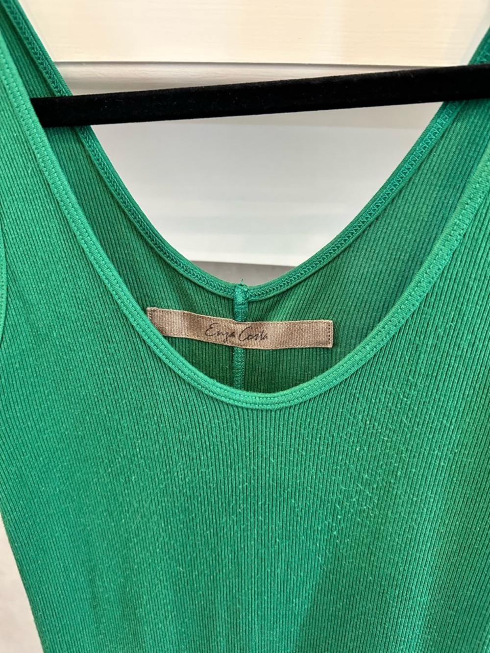 Enza Costa Emerald Ribbed Scoop Tank